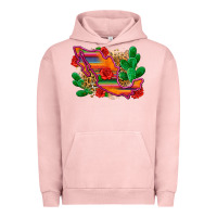 Pigment Salmon mexico map Urban Hoodie - Zillion Design Studio