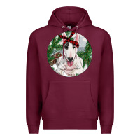 Burgundy bull terrier and farm Premium Hoodie - RanaPortraitStore