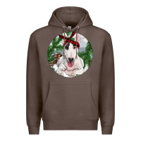Coffee bull terrier and farm Premium Hoodie - RanaPortraitStore
