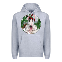 Heather Grey bull terrier and farm Premium Hoodie - RanaPortraitStore