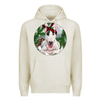 Oatmeal Heather bull terrier and farm Premium Hoodie - RanaPortraitStore