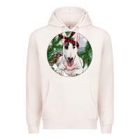 Pale Pink bull terrier and farm Premium Hoodie - RanaPortraitStore