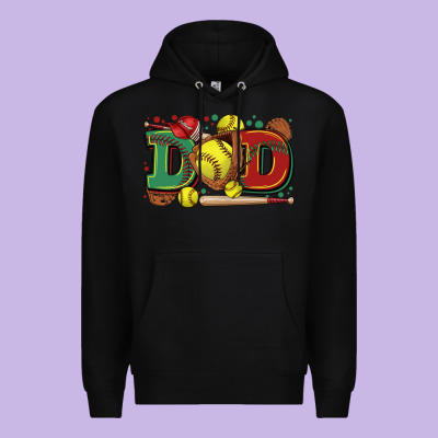 Dad Softball Premium Hoodie Designed By Zillion Design Studio