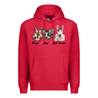 Cardinal peace love bull terrier Premium Hoodie - RanaPortraitStore