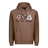 Chestnut peace love bull terrier Premium Hoodie - RanaPortraitStore