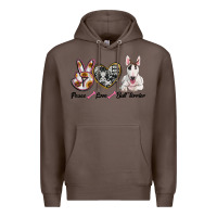 Coffee peace love bull terrier Premium Hoodie - RanaPortraitStore