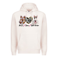 Peace Love Bull Terrier Premium Hoodie | Teevron