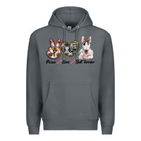 Rock peace love bull terrier Premium Hoodie - RanaPortraitStore