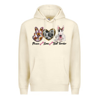 Sandshell peace love bull terrier Premium Hoodie - RanaPortraitStore