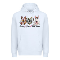 White peace love bull terrier Premium Hoodie - RanaPortraitStore