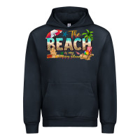 Navy the beach is my happy place Urban Hoodie - texasbilliewilder