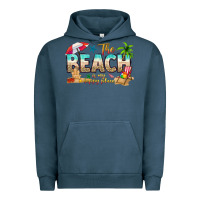 Pigment Midnight Navy the beach is my happy place Urban Hoodie - texasbilliewilder