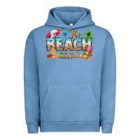 Pigment Pebble Blue the beach is my happy place Urban Hoodie - texasbilliewilder