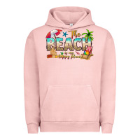 Pigment Salmon the beach is my happy place Urban Hoodie - texasbilliewilder