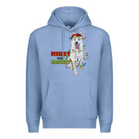 Colony Blue merry and bright white shepherd Premium Hoodie - RanaPortraitStore
