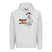 Dove Grey merry and bright white shepherd Premium Hoodie - RanaPortraitStore