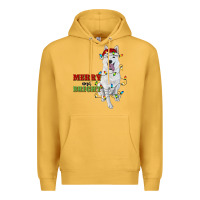 Mustard merry and bright white shepherd Premium Hoodie - RanaPortraitStore