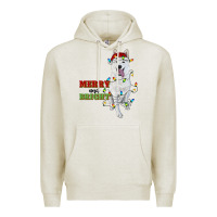 Oatmeal Heather merry and bright white shepherd Premium Hoodie - RanaPortraitStore