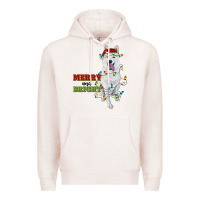 Pale Pink merry and bright white shepherd Premium Hoodie - RanaPortraitStore
