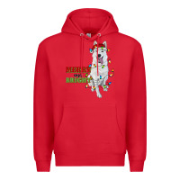Red merry and bright white shepherd Premium Hoodie - RanaPortraitStore