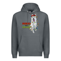 Rock merry and bright white shepherd Premium Hoodie - RanaPortraitStore