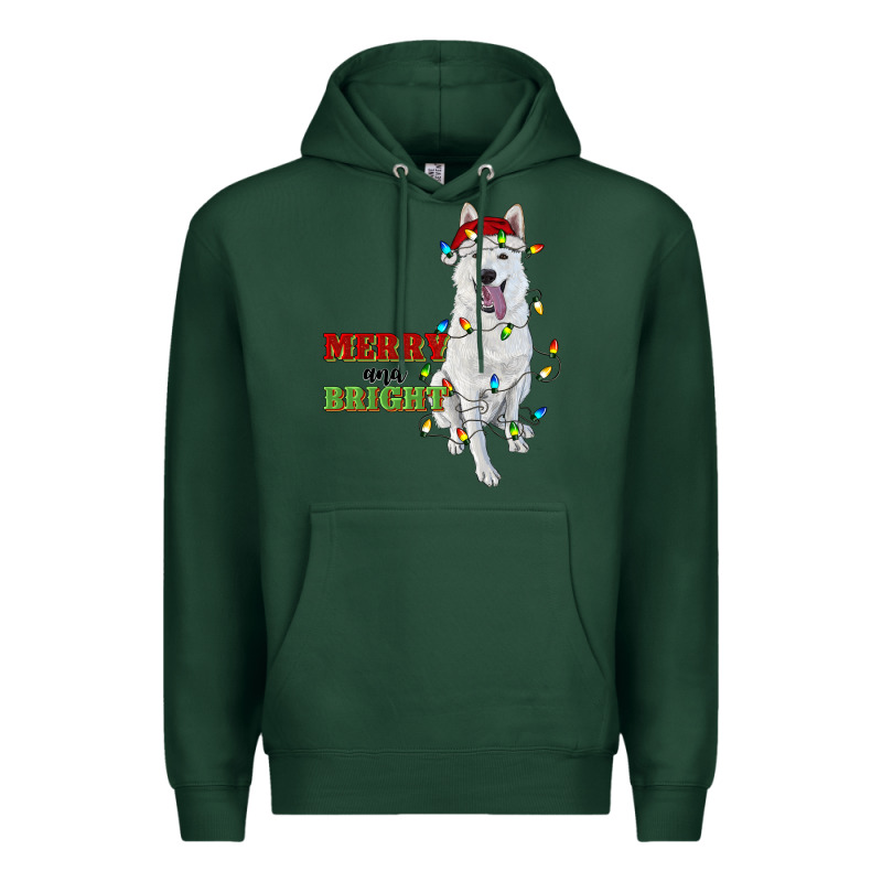 Merry And Bright White Shepherd Premium Hoodie by RanaPortraitStore | Teevron