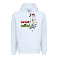 White merry and bright white shepherd Premium Hoodie - RanaPortraitStore