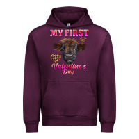 Mauve Wine my first valentine's day highland calf Urban Hoodie - RanaPortraitStore