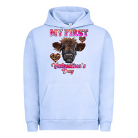 Pigment Grape Ice my first valentine's day highland calf Urban Hoodie - RanaPortraitStore
