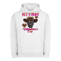 Pigment Lunar Rock my first valentine's day highland calf Urban Hoodie - RanaPortraitStore