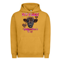 Pigment Peanut Butter my first valentine's day highland calf Urban Hoodie - RanaPortraitStore