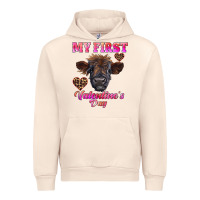 Sandshell my first valentine's day highland calf Urban Hoodie - RanaPortraitStore