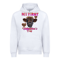 White my first valentine's day highland calf Urban Hoodie - RanaPortraitStore