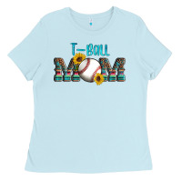 Baby Blue sport t ball mom Ladies Tee - Artiststas