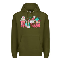 Army Green nurse coffee cups Premium Hoodie - texasbilliewilder