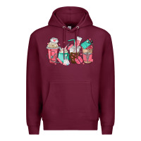 Burgundy nurse coffee cups Premium Hoodie - texasbilliewilder