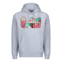 Heather Grey nurse coffee cups Premium Hoodie - texasbilliewilder