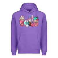 Purple nurse coffee cups Premium Hoodie - texasbilliewilder