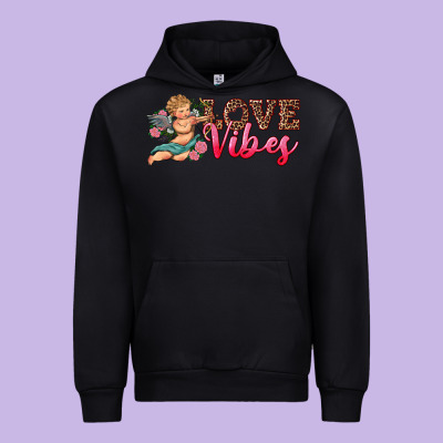 Love Vibes Cupid Urban Hoodie Designed By Ranaportraitstore