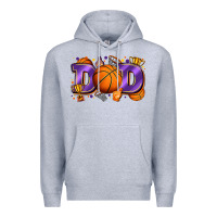 Heather Grey dad basketball Premium Hoodie - Zillion Design Studio