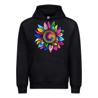 Black tie dye sunflower Urban Hoodie - texasbilliewilder