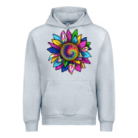 Heather Grey tie dye sunflower Urban Hoodie - texasbilliewilder
