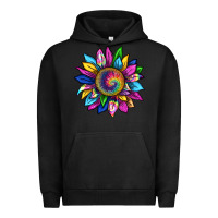 Pigment Black tie dye sunflower Urban Hoodie - texasbilliewilder