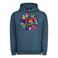 Pigment Midnight Navy tie dye sunflower Urban Hoodie - texasbilliewilder