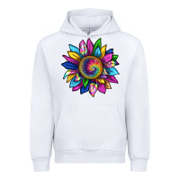 White tie dye sunflower Urban Hoodie - texasbilliewilder