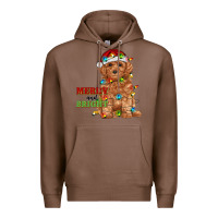 Chestnut merry and bright toy poodle Premium Hoodie - RanaPortraitStore