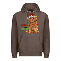 Coffee merry and bright toy poodle Premium Hoodie - RanaPortraitStore