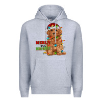 Heather Grey merry and bright toy poodle Premium Hoodie - RanaPortraitStore