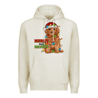 Oatmeal Heather merry and bright toy poodle Premium Hoodie - RanaPortraitStore