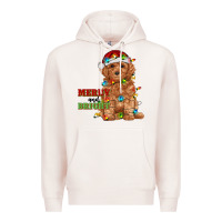 Pale Pink merry and bright toy poodle Premium Hoodie - RanaPortraitStore